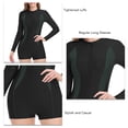 thumbnail image 4 of Traje de baño de manga larga con protección UV, color verde OD, L, cremallera frontal, protectores de pecho, traje de surf elástico, 4 of 5