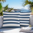 thumbnail image 3 of Navy Blue Grey Stripe Throw Pillow Covers 20x20 Inch Set of 2, Farmhouse Modern Art Striped Waterproof Outdoor Pillow Covers, Decorative Cushion Pillowcases for Couch, Sofa, Bed, Garden, Patio, 3 of 9