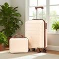 thumbnail image 5 of imerelez 14"/20" 2 pcs/set in ABS Spinner Wheel Luggage, with Combination Lock,14" Cosmetic Case (Beige), 5 of 8