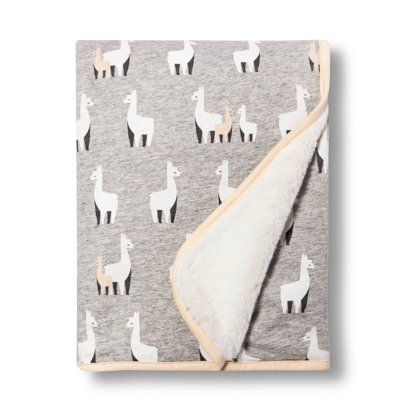 Jersey Knit Faux Fur Baby Blanket Cloud Island Llamas, 30 Inches x 40