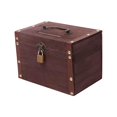 thumbnail image 1 of Hucha, caja de madera, adorno, caja de monedas portátil, del Tesoro, caja de dinero para apartamento, escritorio, granja, decoración del hogar, Marron oscuro Macarena Cofre del tesoro, 1 of 8