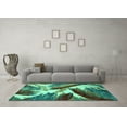 thumbnail image 3 of Ahgly Company Indoor Rectangle Abstract Turquoise Blue Modern Area Rugs, 6' x 9', 3 of 4