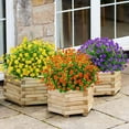 thumbnail image 3 of 6 Bundles Artificial Flowers Fake Boxwood Shrubs UV Resistant No Fade Faux Greenery Faux Plastic Lotus for Home Garden Hanging Planter Indoor Porch Patio Office Wedding Decoration (Yellow), 3 of 7