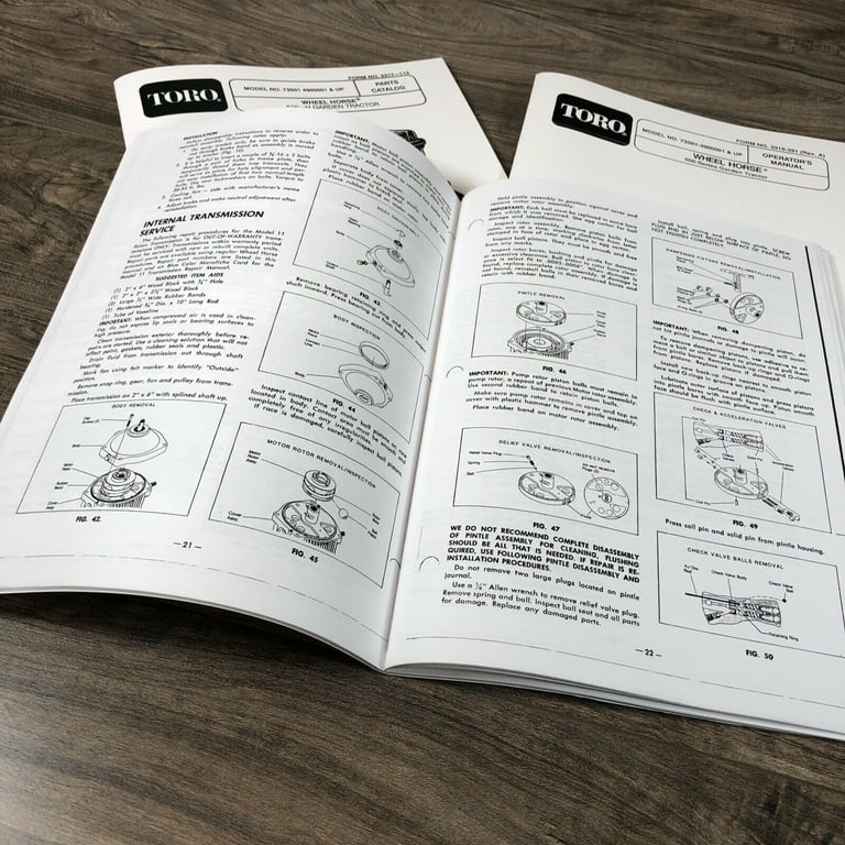 TORO WHEEL HORSE 520H GARDEN TRACTOR SERVICE PARTS OPERATORS MANUAL SET SHOP Walmart