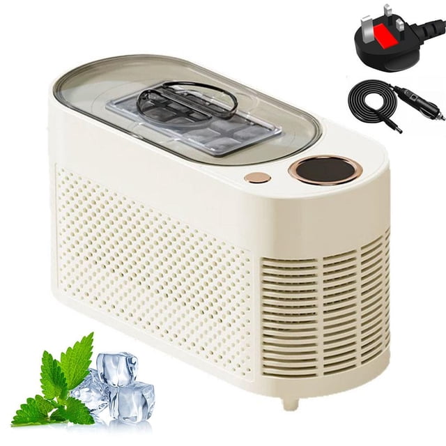 Portable Ice Maker Machine, Mini Electric Ice Cube Production, Dual Power 12V Car Compatible, Fast 15-Minute Iced for Home, Office, RV, Camping, Travel