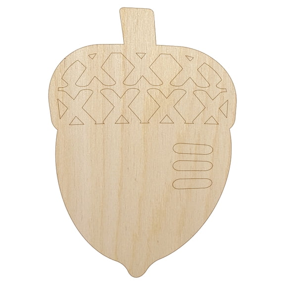 Acorn Doodle Wood Shape Unfinished Piece Cutout Craft DIY Projects - 4.70 Inch Size - 1/8 Inch Thick