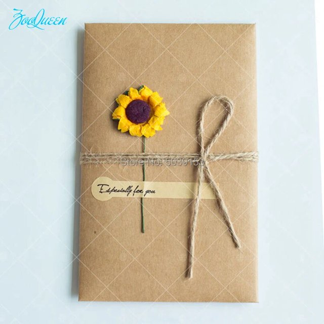 Tarjetas de Felicitación artesanales hechas a mano, sobre retro Formal, tarjeta postal de invitación para cumpleaños, Día de San Valentín, fiesta, decoración de boda, 1 unidad