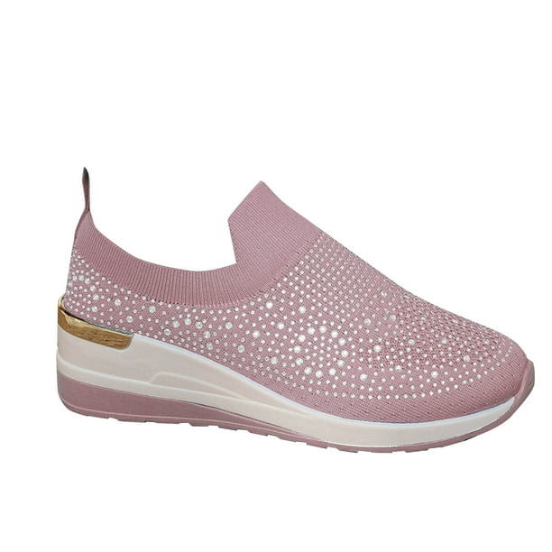 Zapatos para mujer, zapatos casuales de color liso con punta redonda y tacón medio, zapatillas para correr, botas vaqueras
