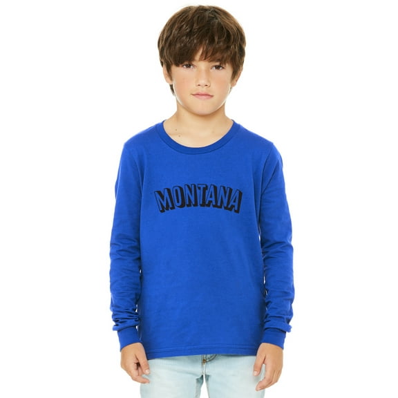 Daxton Youth Long Sleeve Montana Basic Tshirt - Royal Black, X-Large