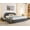 Dark Grey, variant on Queen Size Thick Boucle Platform Bed Frame with Upholstered Curved Headboard & 4 Storage Drawer