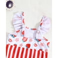 thumbnail image 6 of KIMI BEAR Newborn Baby Girls Swimsuits 0-3 Months One-piece Bathing Suits Sleeveless Strawberry Beach Wear with Hat 2pcs Red, 6 of 9