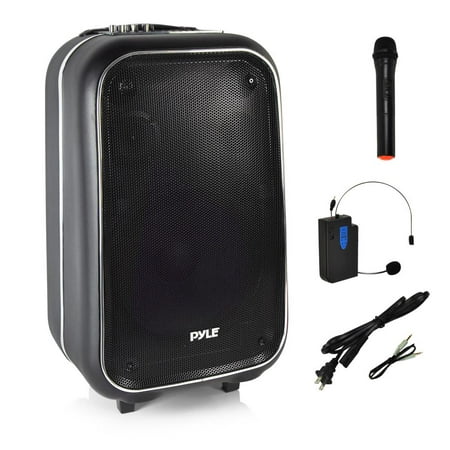 Pyle PWMA1225BT - Bluetooth PA Loudspeaker Portable Stereo System, Karaoke Microphone Talkover, Recording Function, MP3/USB/Micro SD/FM