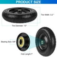 4.006 Tires 13" Flat Free Wheels Replacement Solid Rubber Wheelbarrow