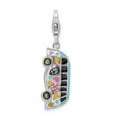thumbnail image 1 of FB Jewels Sterling Silver 3-D Enameled Hippie Bus w/Lobster Clasp Charm, 1 of 1