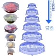 thumbnail image 3 of Silicone Stretch Lids, 12-Pack Reusable Silicone Lids and Food Covers for Food Storage, BPA-free 6 Sizes to Fit Most Containers for Food Storage, Can/ Bowl Covers (White + Pink), 3 of 7