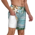 thumbnail image 2 of Kdxio Seashells On Sand Print Men'S Swim Trunks With Compression Liner 7 Inch Inseam Quick Dry Swim Shorts, 2 of 7