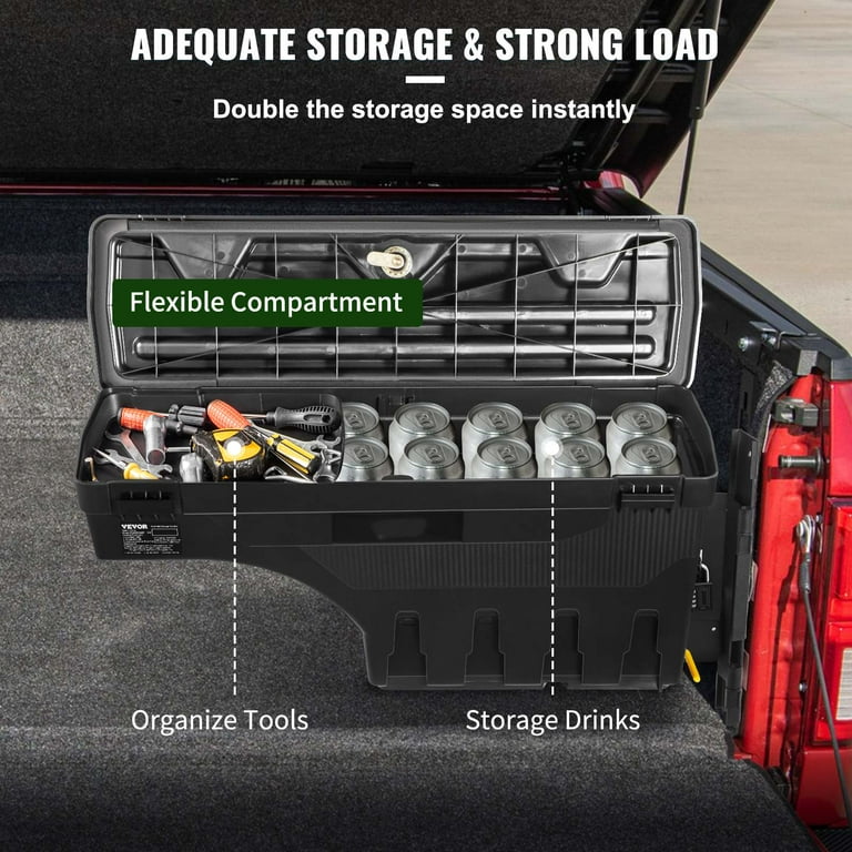 BENTISM Truck Bed Storage Tool Box Lockable for 2015 2020 Ford