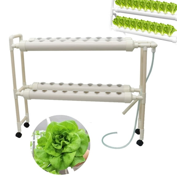 Hydroponic 36 Plant Site Grow Kit With Wheel Plant Hydroponic Growing Square PVC Pipes Hydroponic System