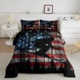 thumbnail image 2 of Feelyou Outdoor Skiing Sport Bedding Comforter Set for Teen, Vintage US Flag Print Twin Comforter Sets, Tree Botanical Plant Reversible Bedding Set, Breathable Home Decor, 2 Pieces, 2 of 8