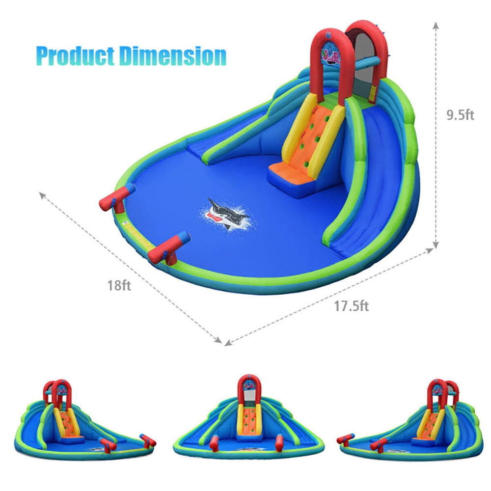Aimee Lii Kids Inflatable Water Slide Bounce House with Carrying Bag without Blower, Playhouse for Kids Outdoor