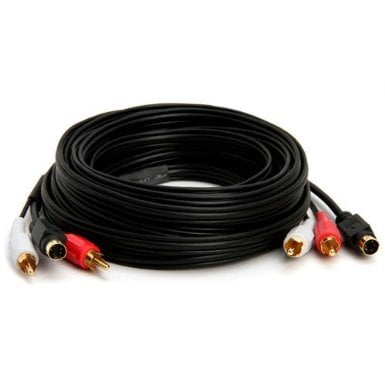 S-video Audio - S-Video and Dual Audio Coaxial Cable Set, Gold-Plated SVideo RCA (12ft)