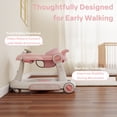 thumbnail image 5 of AILEEKISS 5-in-1 Musical Baby Walker with Wheels, Foldable Baby Walker for Boys Girls, Pink Beige, 5 of 10