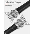 thumbnail image 4 of Wearlizer Celtic Knot Leather Band Compatible with Samsung Galaxy Watch 9/8 40mm 44mm & Galaxy Watch 8 Classic 46mm Women, Slim Dressy Soft Leather Strap, 4 of 6