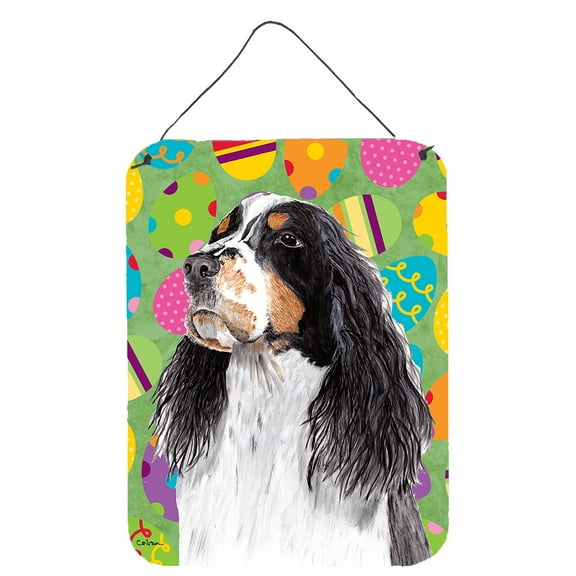 Carolines Treasures SC9441DS1216 Springer Spaniel Easter Eggtravaganza Wall or Door Hanging Prints 12WX16H multicolor
