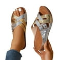 thumbnail image 4 of ATENAR Women Sandals Open Toe Summer Sandals for Women Beach Womens Shoes Gold 7.5, 4 of 9