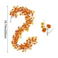 thumbnail image 3 of Orange Halloween Maple Leaf Garland - 78.74" Artificial Fall Vine with Spooky Theme - Durable Plastic Autumn Decor for Thanksgiving, Home, Party & Fireplace Decoration (2 Meters), 3 of 9