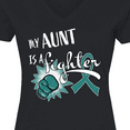 thumbnail image 4 of Inktastic Ovarian Cancer Awareness My Aunt is a Fighter Women's V-Neck T-Shirt, 4 of 5