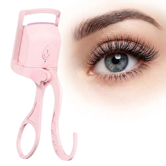Heated Eyelash Curler, Electric Eyelash Curlers, Portable USB Rechargeable Heated Eyelash Curlers with Anti-Scald Silicone and Quick Heat-Up for Women's 24H Natural Curl, Pink, 1 Count