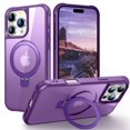 thumbnail image 1 of Magnetic for iPhone 16 Pro Max Case [Compatible with Mag-safe] with Stand, [Military Grade Drop Protection] Shockproof Translucent Back Slim Protective, 1 of 9