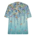 thumbnail image 5 of Aloohaidyvio Tops Womens Fashion Casual Scenic Flowers Printing V-Neck T-Shirt Tops, 5 of 5