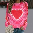 thumbnail image 2 of FAIWAD Womens Tie Dye Sweatshirts Long Sleeve Round Neck Color Block Print Casual Pullover Tops, 2 of 3