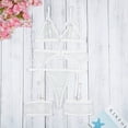 thumbnail image 3 of Fashion Steel Ring Lace Underwear Pajamas Sleepwear Garter, XXXL, White, 3 of 8