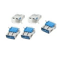thumbnail image 1 of Unique Bargains 5 Pcs Prise DIP Jack USB 3.0 Type A Femelle Angle Droit 9 Broches, 1 of 1