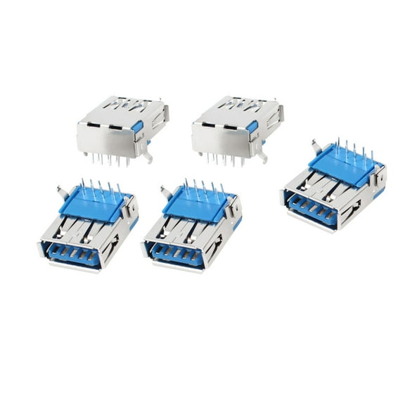 5pcs Shielded Right Angle DIP Female USB 3.0 A Jack Socket Port