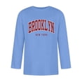 thumbnail image 3 of Men's T-Shirts 3/4 Sleeve Comfortable Crewneck Graduated Color Fit Light Blue Graphic Fall Tees size XXXXL, 3 of 4