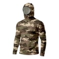 thumbnail image 5 of Fishing Camo Shirts for Men Upf 50+ UV Rash Guard Sun Shirts Long Sleeve Fishing Lightweight Cooling Hoodies with Face Cover,Brown L, 5 of 6