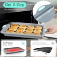 thumbnail image 4 of To encounter Silicone Baking Pans Set, 4 Pieces Nonstick Bakeware Set with Baking Pans, Baking Sheets, Cookie Sheets, Cake Pan with Metal Reinforced Frame More Strength, Light Grey, 4 of 7