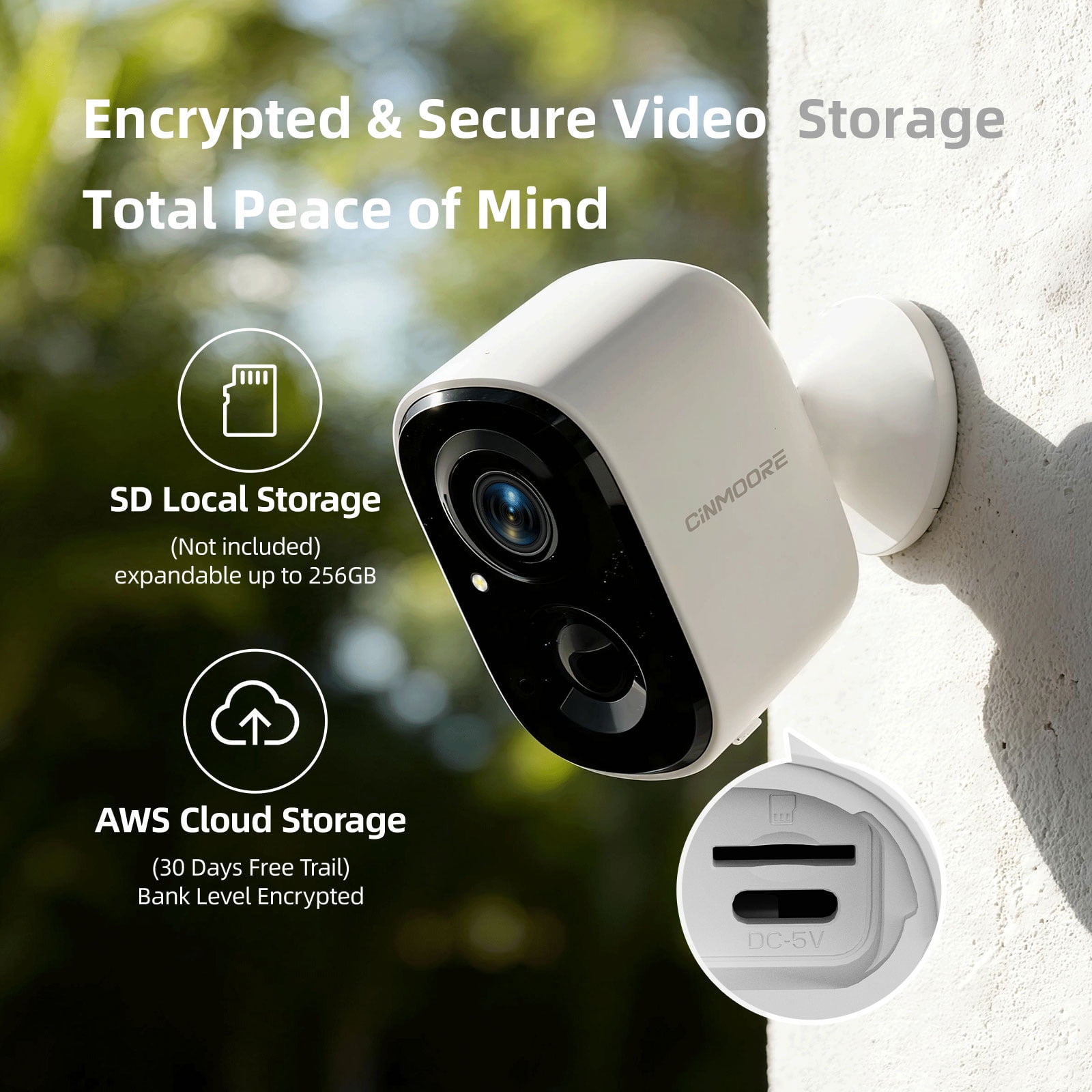 CINMOORE 2.5K Wireless Home Security Cameras Outdoor WiFi, Non-Subscription AI Motion/Person Detection, 4MP Crystal Night Vision, Full Duplex 2-Way Audio, IP66 Waterproof Battery Powered, 4-Pack