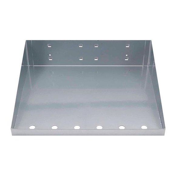 12 x 10 in. Epoxy Powder Coated LocBoard Steel Shelf with 6 Holes for Garment Hangers, Silver