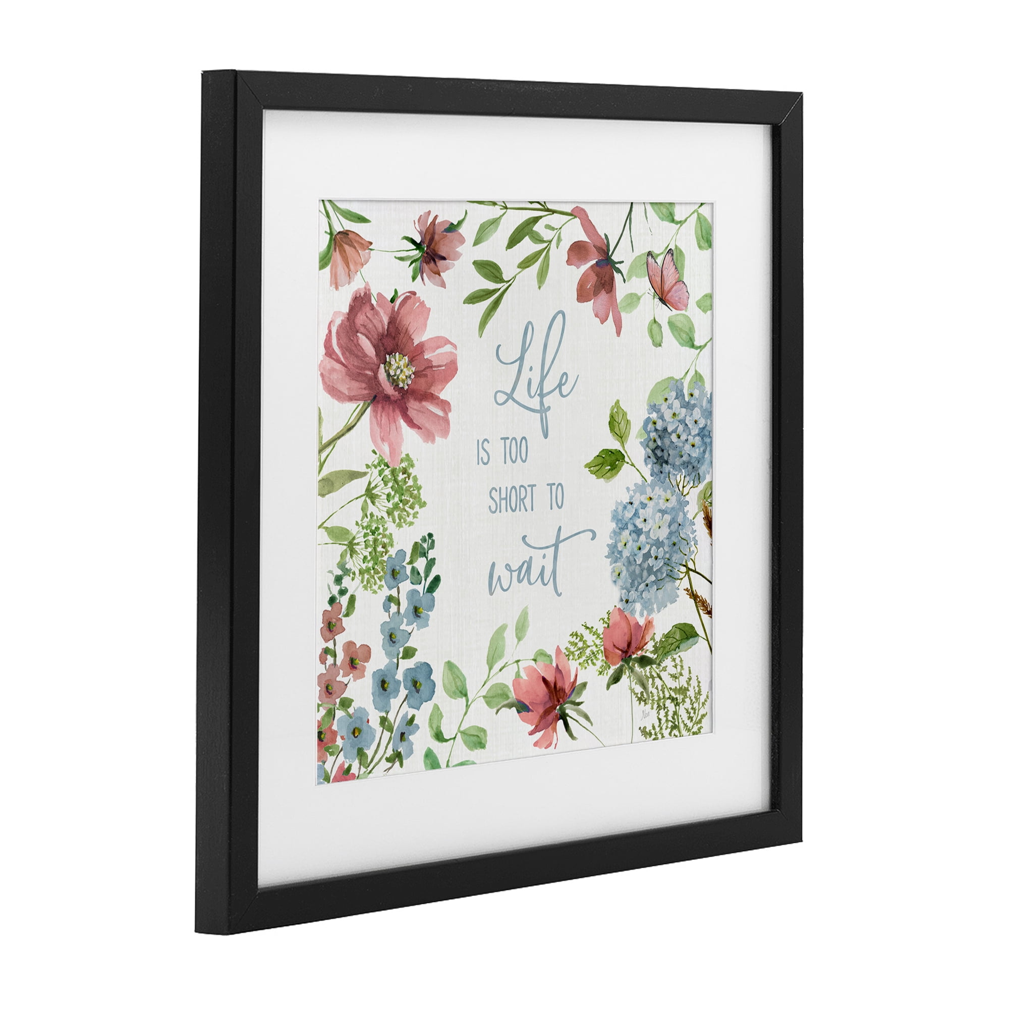 Stupell Industries Too Short To Wait Black Framed Print Under Glass, design by Nan