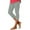 Grey, variant on UJNDER Women's Solid Color Capri Leggings High Waisted Workout Yoga Pants Summer Casual Blue XXXL