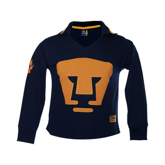 OLD SCHOOL SPORTS Pumas UNAM Retro 1980 manga larga Azul/Dorado Infantil OLD SCHOOL SPORTS Pumas de la UNAM Retro 1980 azul/dorado manga larga algodón