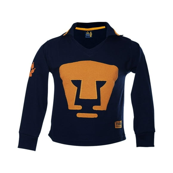 OLD SCHOOL SPORTS Pumas UNAM Retro 1980 manga larga Azul/Dorado Infantil OLD SCHOOL SPORTS Pumas de la UNAM Retro 1980 azul/dorado manga larga algodón