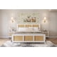 thumbnail image 4 of Chic queen size bohemian rattan platform marco de cama: cabecero included, strong metal slats, noise-free design, no box spring required, blanca, 4 of 8