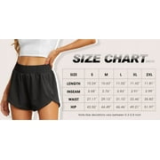 Cueply Womens Running Shorts High Waisted Athletic Gym Workout Shorts with Liner Zipper Pockets