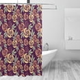 thumbnail image 3 of YFYANG Waterproof Bathroom Shower Curtain, Vintage Rose Pattern Shower Curtain Set with Hooks, Home Bathroom Tub Decor - 72 "x72", Plastic Hooks, 3 of 6